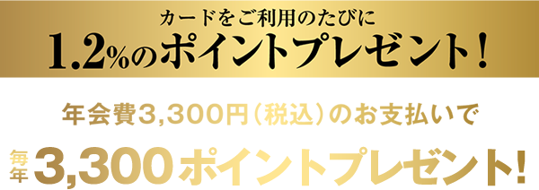 毎年3,000ポイントプレゼント